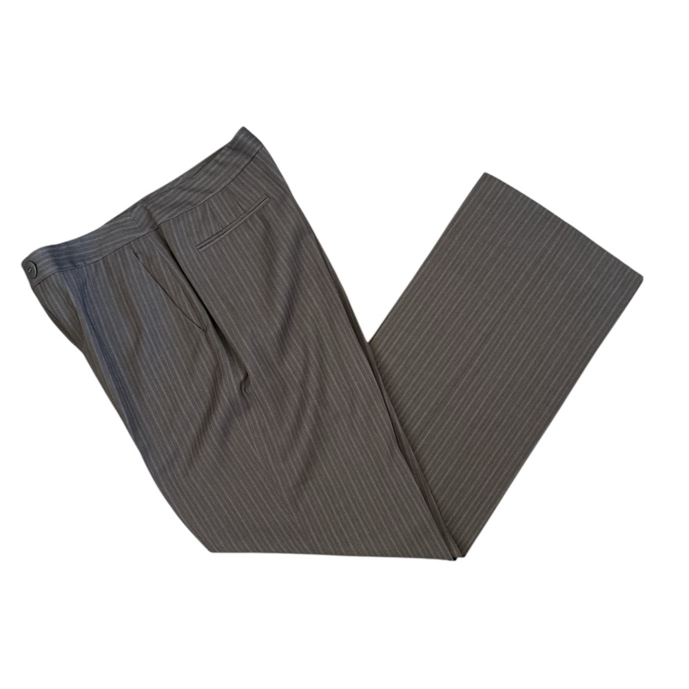 Ann Taylor LOFT Gray Brown Pinstripe Pants Size 12